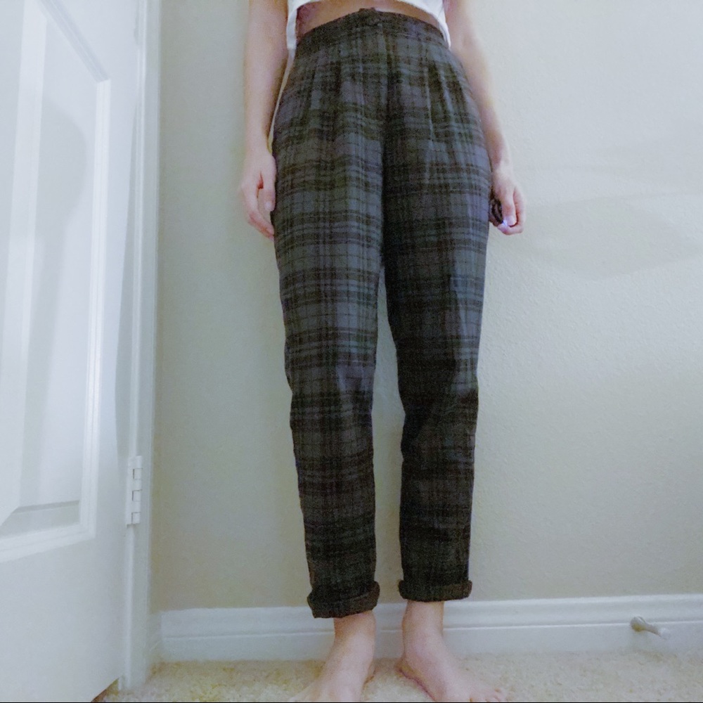 Forever 21 Plaid High-Waisted Pants